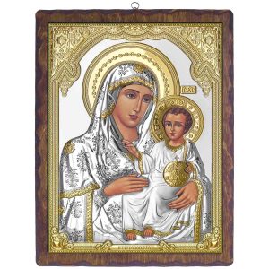 Icoana Maicii Domnului Ierusalim Argint 23x29.5cm