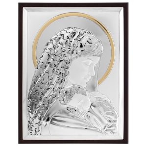 Icoana Maicii Domnului Argint 15x20cm Auriu