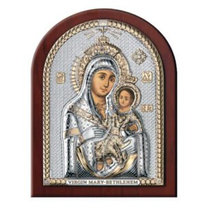 Icoana Argint Maica Domnului de la Betleem 17.5x22.5cm Auriu