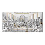 Icoana Cina Cea De Taina Argint 26x13cm Auriu
