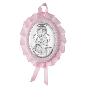 Icoana Ingerul Pazitor 10x13cm Roz cu Melodie