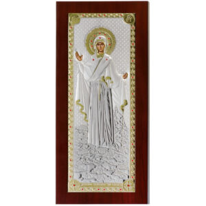 Icoana Maica Domnului Athos Argint 29.5x14cm