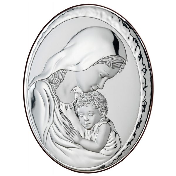 Icoana Maicii Domnului Argint Oval 13x18cm