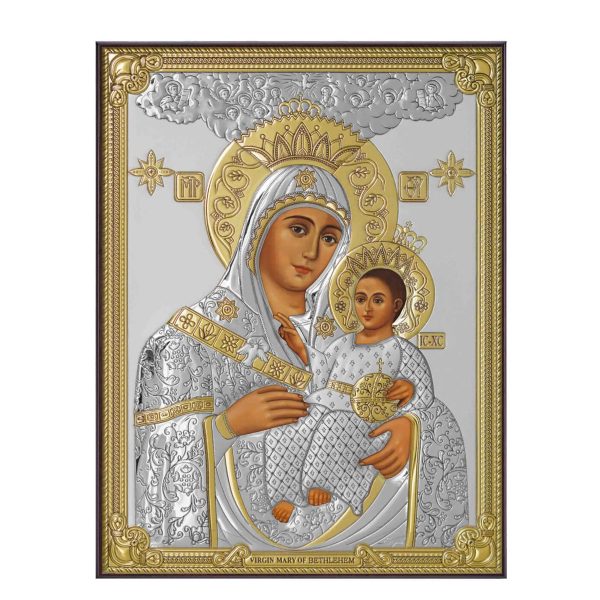 Icoana Maicii Domnului Bethleem Argint 8x11cm