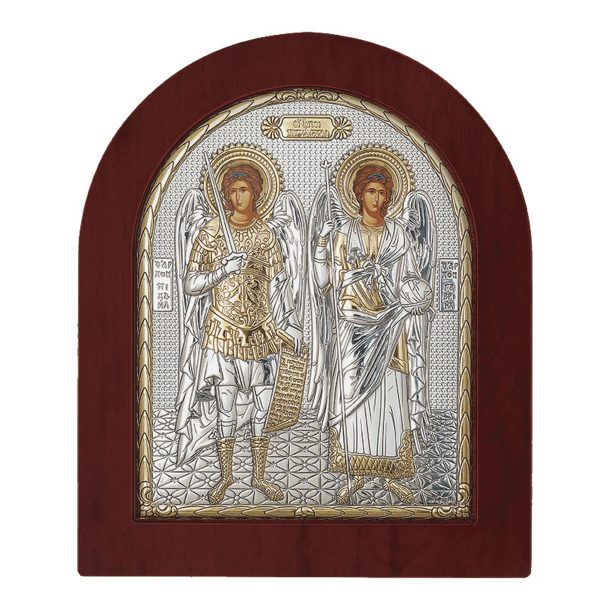 Icoana Sf Arhangheli Mihail si Gavril Argint 14.7x18cm