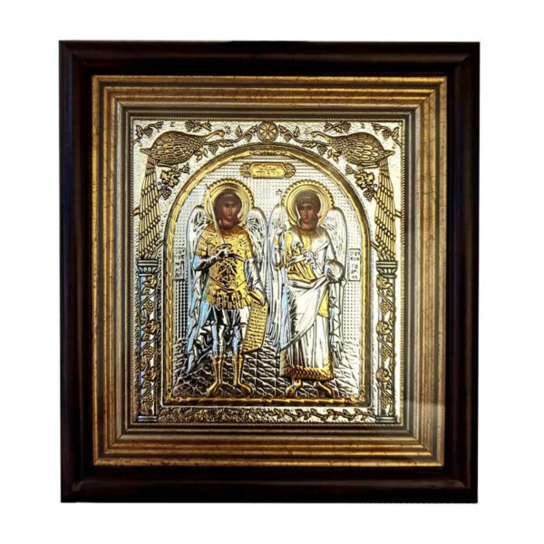 Icoana Sf Arhangheli Mihail si Gavril Argint 15.5x17cm