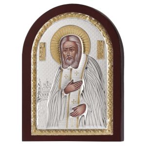 Icoana Sf Serafim de Sarof Argint 15x21 cm