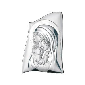 Icoana Fecioara si Pruncul Argint 11.5x16.5cm
