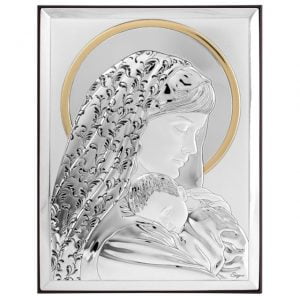 Icoana Fecioara si Pruncul Argint 8x11cm Auriu