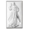Icoana Catolica Iisus Hristos Milostivirea Divina 12x20 cm Argint