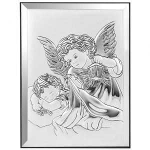 Icoana Ingerul Pazitor Argint 13x18cm