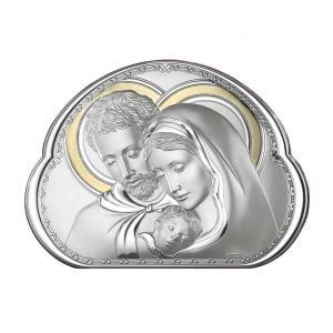 Icoana Sfanta Familie Argint 23x16.5cm Auriu