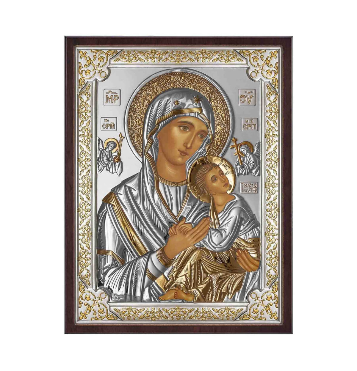 Icoana Maici Domnului a Patimirilor Argint 17x21.5cm