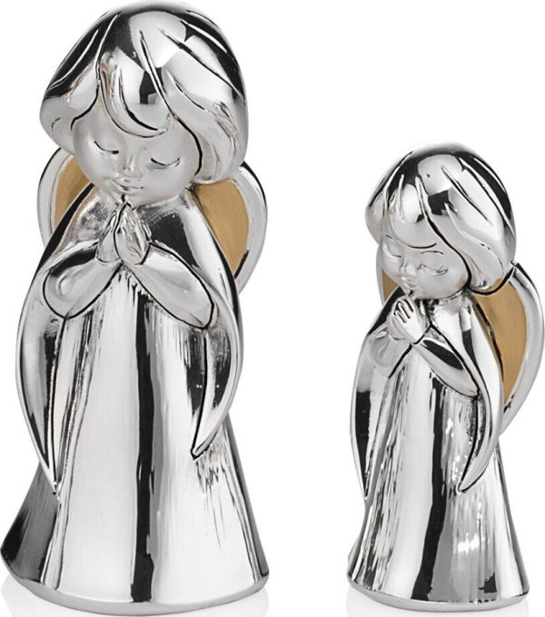 Ingeras Rugandu-se Statueta Argint 10 cm - imagine 3