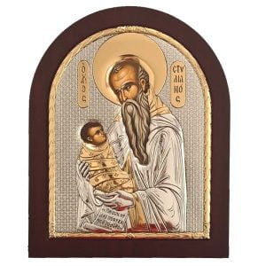 Icoana Sf Stilian Argint 19.8x24.7x2cm Auriu