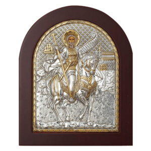 Icoana Sf Mina Argint 14.7x18x2cm Auriu