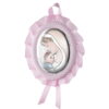 Medalion Maica si Pruncul Argint 10x13cm Roz cu Melodie