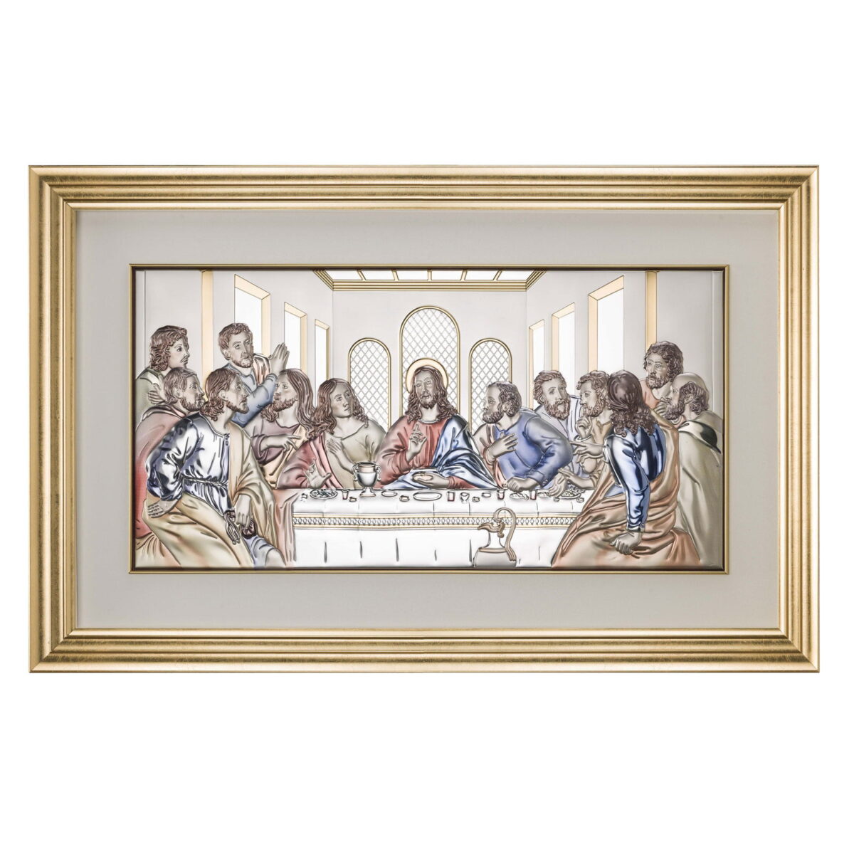 Icoana Cina Cea De Taina Argint 70x45cm Color