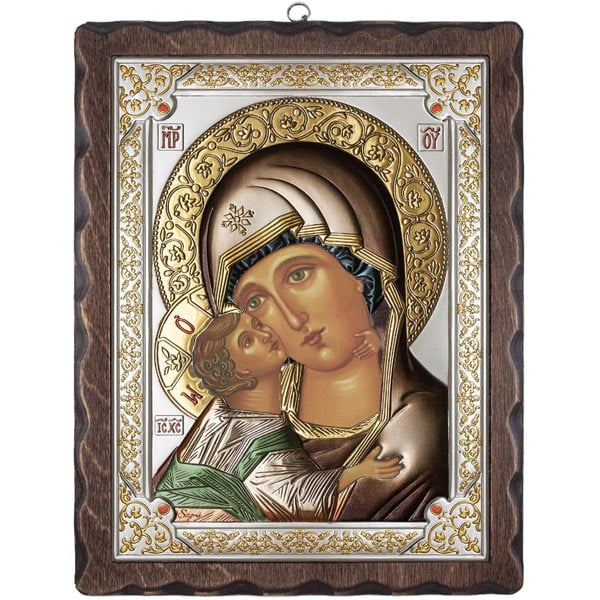 Icoana Maicii Domnului Vladimir Argint 12x15cm Color