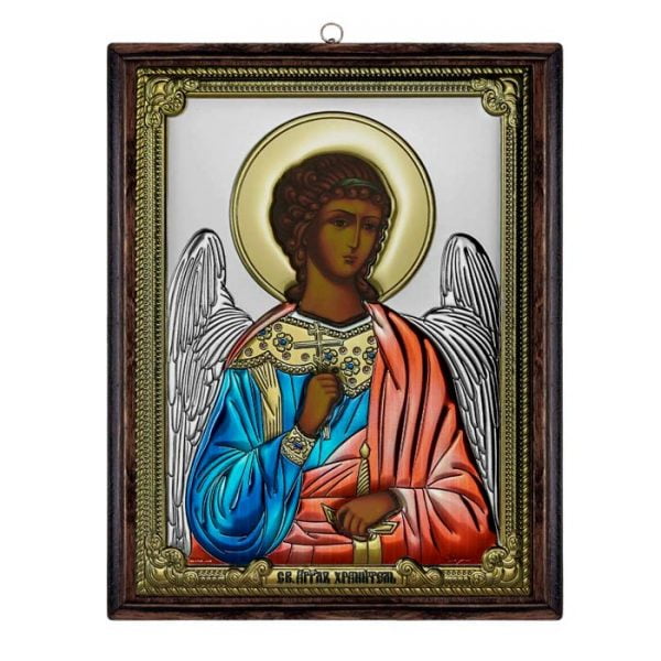 Icoana Ingerul Pazitor Argint 17x21.5cm Color