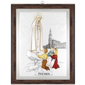 Icoana Maicii de la Fatima Argint 12x15cm Color