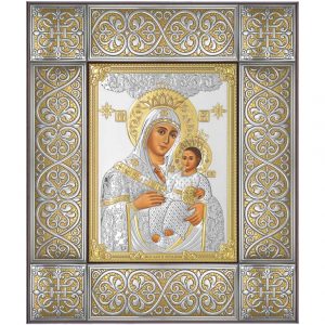 Icoana Maicii Domnului Betleem Argint 34.5x41cm Auriu