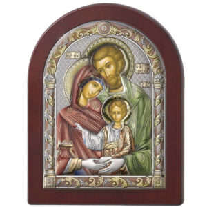 Icoana Sfanta Familie Argint 7.5x11x2cm Color