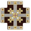 Crucea Ierusalim Argint 12.5x12.5 cm Rama Lemn
