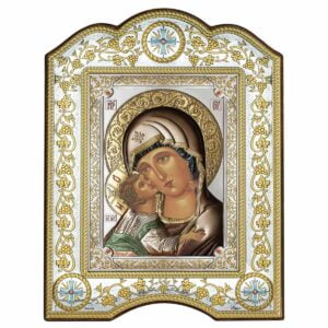 Icoana Maicii Domnului Vladimir Argint 21x28cm Color