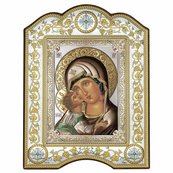 Icoana Maicii Domnului Vladimir Argint 21x28cm Color