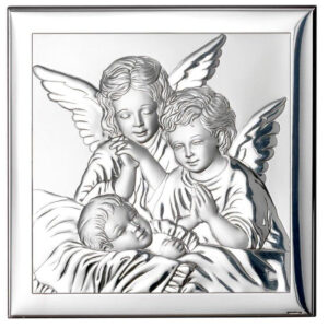 Icoana Ingerul Pazitor Argint 16x16cm