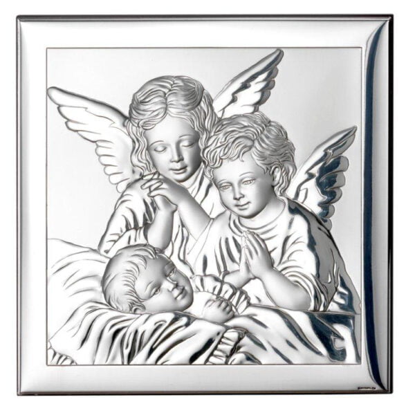 Icoana Ingerul Pazitor Argint 16x16cm 3995