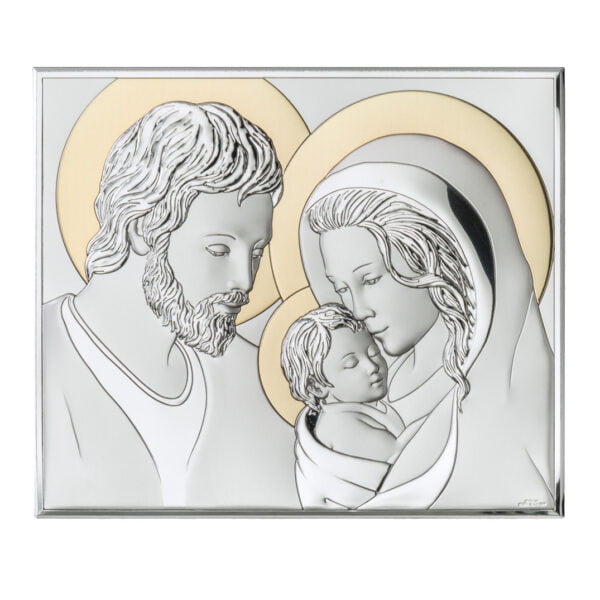 Icoana Sfanta Familie Argint 32x26cm Auriu 4025