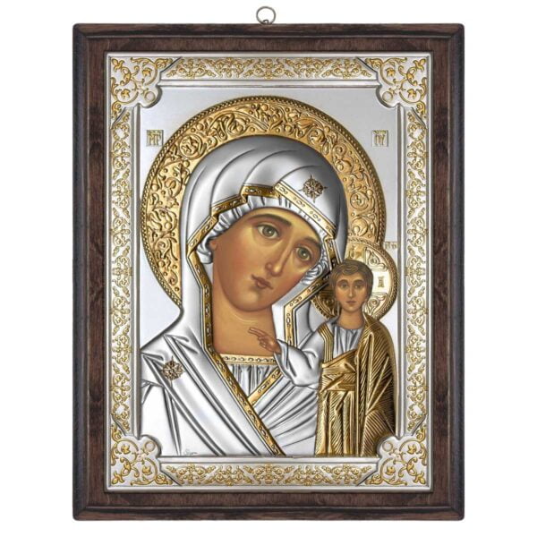 Icoana Maicii Domnului de la Kazan Argint 17x21.5cm
