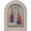 Icoana Buna Vestire Argint Rama Alba 15x21cm