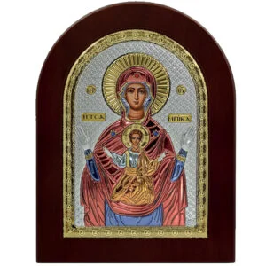 Icoana Maicii Domnului Argint - Ajutatoarea Femeilor Insarcinate 15x21cm