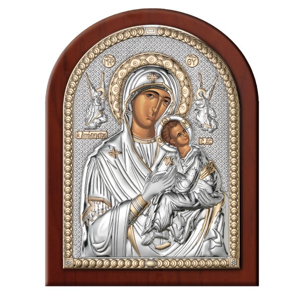 Icoana Maicii Domnului a Patimirilor Argint 15x20cm Auriu