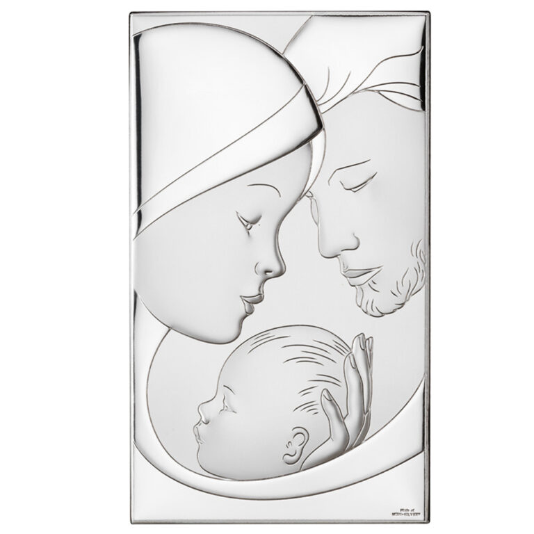 Icoana Sfanta Familie Argint 9x15cm
