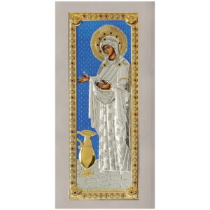 Icoana Sporul Casei Argint Bleo Rama Alba 16.5x36cm 4085