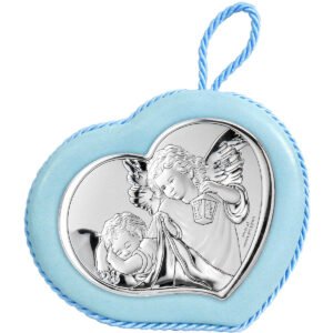 Medalion Patut Inger Pazitor Argint 10x9cm Albastru