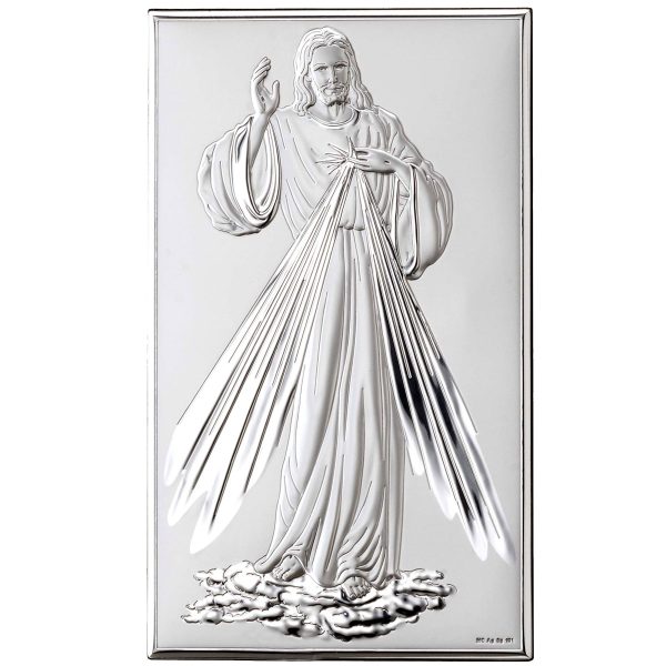 Icoana Isus Milostivirea Divina Argint 9x15cm