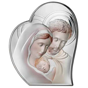 Icoana Sfanta Familie Argint 9x11cm Color