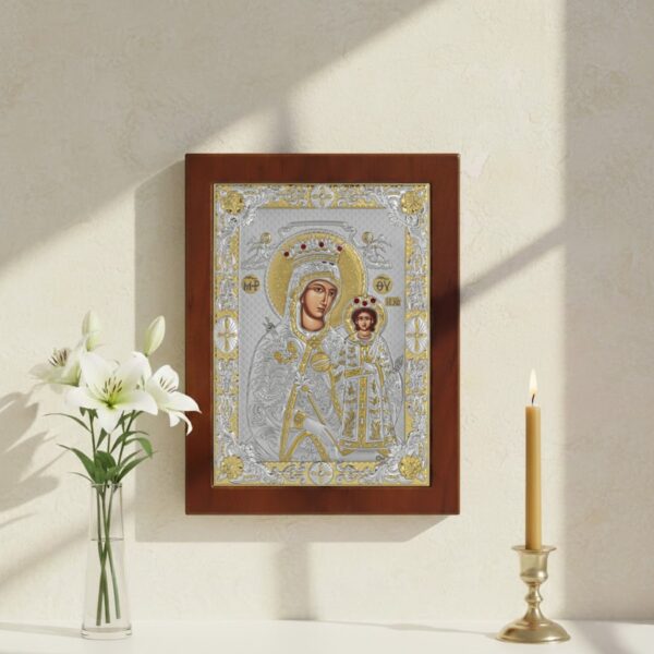 Icoana Maicii Domnului Imparateasa Argint 20x26cm