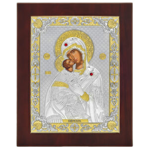 Icoana Maicii Domnului Vladimir Argint 24x32 cm Auriu