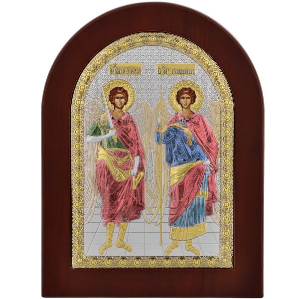 Icoana Sfintii Mihail Si Gavril Argint 10x14 cm Color