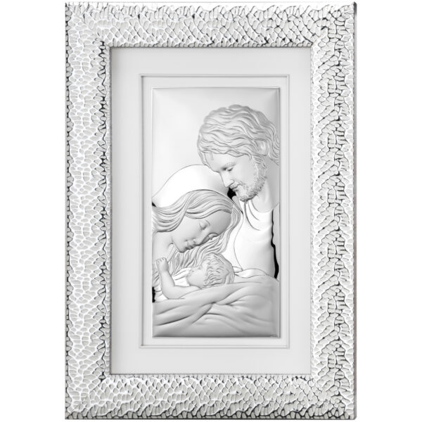Icoana Sfanta Familie Argint 47x72 cm - imagine 3