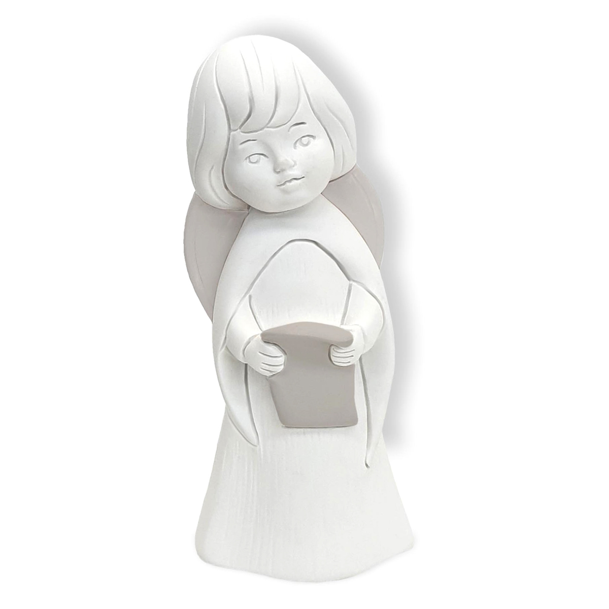 Statueta Ingeras Cantand 10 Cm Alb ICOANE De ARGINT
