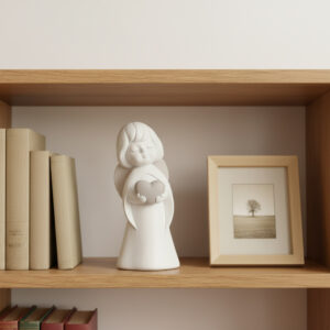 Statueta Ingeras cu Inimioara 10 cm Alb