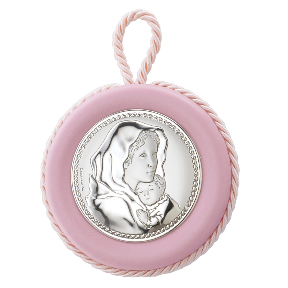 Icoana Maicii Domnului Argint 6.5 cm Roz Copii