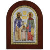 Icoana Sfintii Rafael, Nicolae si Irina Argint 10 x 14 Cm Color Rama Maro